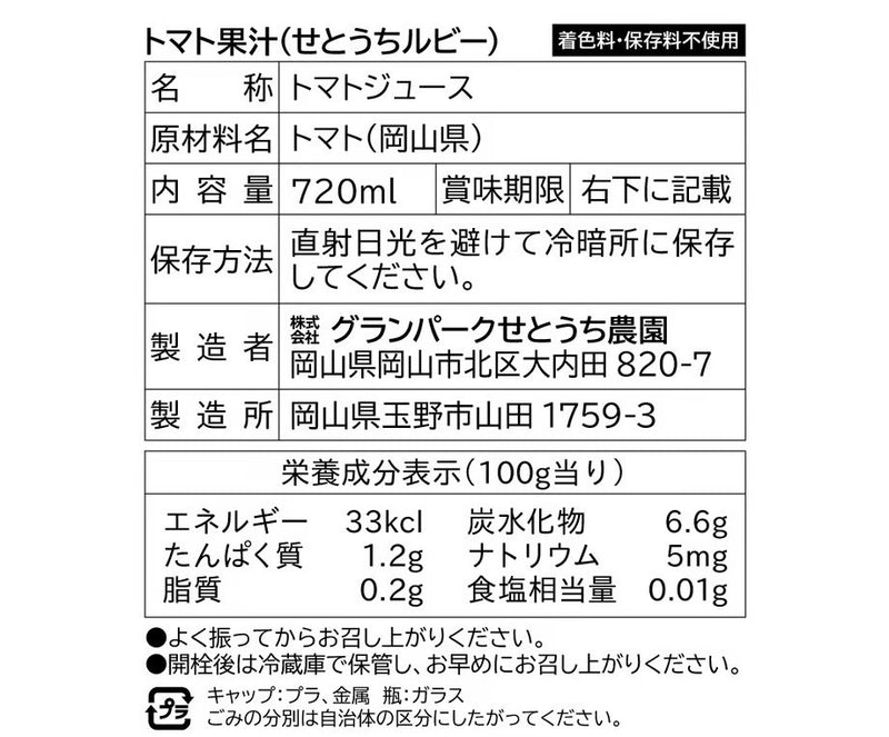 トマト果汁（せとうちルビー）とケチャップ各2本セット